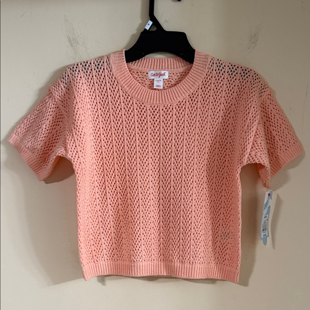 Cat & Jack Peach Knit Crop Top S(6/7)…@112